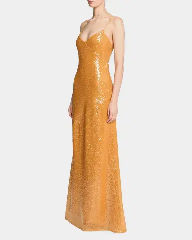 Halston Glora Sequined V-Neck Gown | Thumbnail 12 Halston Glora Sequined V-Neck Gown | Thumbnail 12