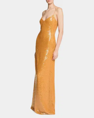 Halston Glora Sequined V-Neck Gown | Thumbnail 14 Halston Glora Sequined V-Neck Gown | Thumbnail 14