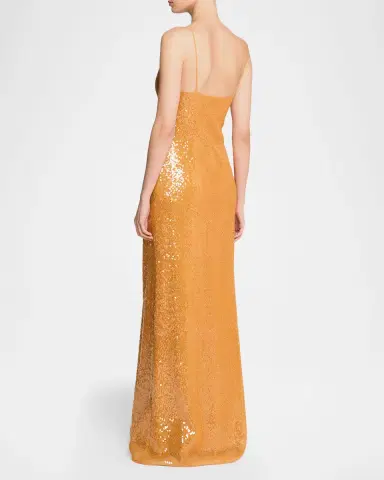 Halston Glora Sequined V-Neck Gown | Thumbnail 3 Halston Glora Sequined V-Neck Gown | Thumbnail 3
