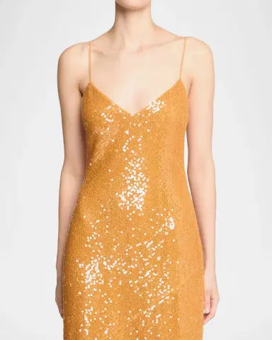 Halston Glora Sequined V-Neck Gown | Thumbnail 5 Halston Glora Sequined V-Neck Gown | Thumbnail 5