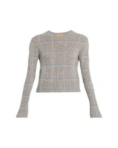Guest in Residence Cashmere Shrunken Check Crewneck Sweater | Thumbnail 1 Guest in Residence Cashmere Shrunken Check Crewneck Sweater | Thumbnail 1