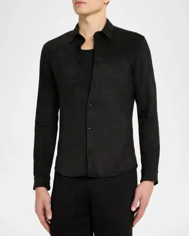 Monfrère Men's Cooper Suede Button-Down Shirt | Thumbnail 4 Monfrère Men's Cooper Suede Button-Down Shirt | Thumbnail 4