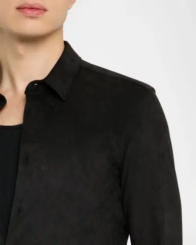 Monfrère Men's Cooper Suede Button-Down Shirt | Thumbnail 5 Monfrère Men's Cooper Suede Button-Down Shirt | Thumbnail 5
