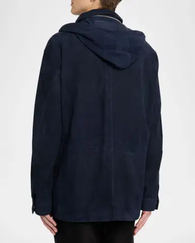 Tom Ford Men's Suede Hooded Field Jacket | Thumbnail 2 Tom Ford Men's Suede Hooded Field Jacket | Thumbnail 2