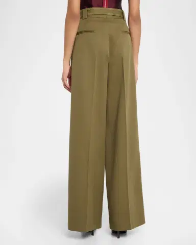 Christopher John Rogers Belted Pintuck Wool Twill Wide-Leg Pants | Thumbnail 2 Christopher John Rogers Belted Pintuck Wool Twill Wide-Leg Pants | Thumbnail 2