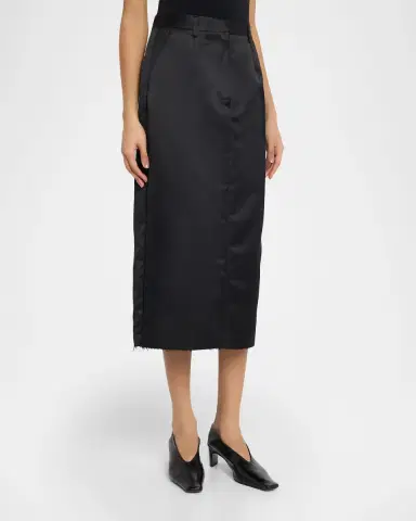 Co Tailored Duchess Satin Midi Pencil Skirt | Thumbnail 3 Co Tailored Duchess Satin Midi Pencil Skirt | Thumbnail 3