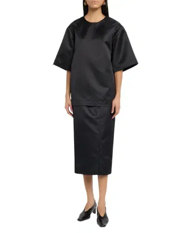 Co Tailored Duchess Satin Midi Pencil Skirt | Thumbnail 1 Co Tailored Duchess Satin Midi Pencil Skirt | Thumbnail 1