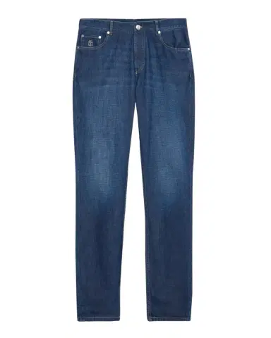 Brunello Cucinelli Men 's Denim Classic Fit Five-Pocket Jeans | Thumbnail 1 Brunello Cucinelli Men 's Denim Classic Fit Five-Pocket Jeans | Thumbnail 1