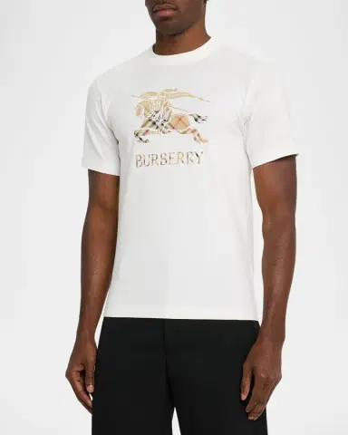 Burberry Men 's Check EKD Cotton T-Shirt | Thumbnail 4 Burberry Men 's Check EKD Cotton T-Shirt | Thumbnail 4