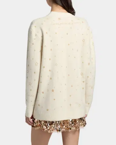 LoveShackFancy Mar Wool Celestial Jacquard Cardigan | Thumbnail 3 LoveShackFancy Mar Wool Celestial Jacquard Cardigan | Thumbnail 3