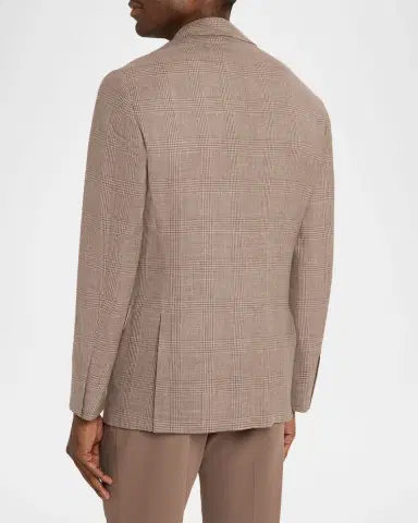 Brunello Cucinelli Men 's Wool, Silk and Linen Glen Plaid Suit Jacket | Thumbnail 3 Brunello Cucinelli Men 's Wool, Silk and Linen Glen Plaid Suit Jacket | Thumbnail 3