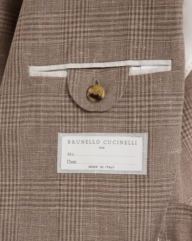 Brunello Cucinelli Men 's Wool, Silk and Linen Glen Plaid Suit Jacket | Thumbnail 6 Brunello Cucinelli Men 's Wool, Silk and Linen Glen Plaid Suit Jacket | Thumbnail 6