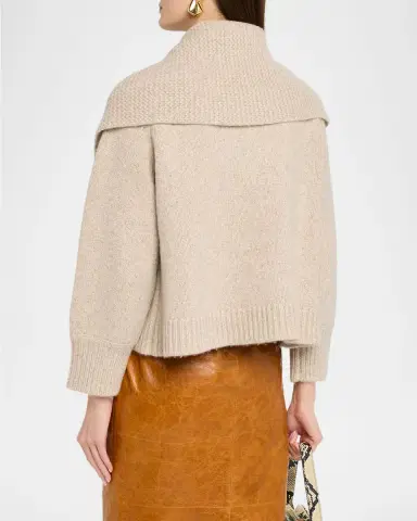 Co Funnel-Neck Wool-Cashmere Cardigan | Thumbnail 3 Co Funnel-Neck Wool-Cashmere Cardigan | Thumbnail 3