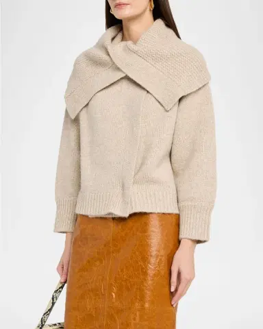 Co Funnel-Neck Wool-Cashmere Cardigan | Thumbnail 4 Co Funnel-Neck Wool-Cashmere Cardigan | Thumbnail 4