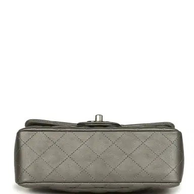 Chanel Chanel Mini Classic Rectangular Flap Bag Dark Silver Calfskin Ruthenium Hardware | Thumbnail 6 Chanel Chanel Mini Classic Rectangular Flap Bag Dark Silver Calfskin Ruthenium Hardware | Thumbnail 6