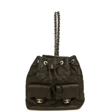 Chanel Chanel Mini Duma Drawstring Backpack Khaki Lambskin Light Gold Hardware | Thumbnail 7 Chanel Chanel Mini Duma Drawstring Backpack Khaki Lambskin Light Gold Hardware | Thumbnail 7