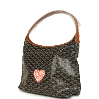 goyard Goyard Goyardine Canvas Black and Brown Hand-Painted Heart Boheme Hobo PM Palladium Hardware | Thumbnail 3 goyard Goyard Goyardine Canvas Black and Brown Hand-Painted Heart Boheme Hobo PM Palladium Hardware | Thumbnail 3