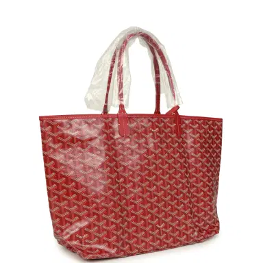 goyard Goyard Goyardine Red Saint Louis PM Tote Bag Palladium Hardware | Thumbnail 2 goyard Goyard Goyardine Red Saint Louis PM Tote Bag Palladium Hardware | Thumbnail 2