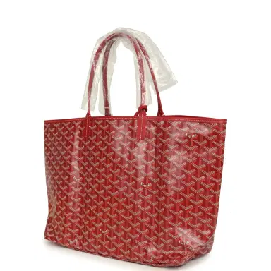 goyard Goyard Goyardine Red Saint Louis PM Tote Bag Palladium Hardware | Thumbnail 3 goyard Goyard Goyardine Red Saint Louis PM Tote Bag Palladium Hardware | Thumbnail 3