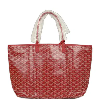 goyard Goyard Goyardine Red Saint Louis PM Tote Bag Palladium Hardware | Thumbnail 1 goyard Goyard Goyardine Red Saint Louis PM Tote Bag Palladium Hardware | Thumbnail 1