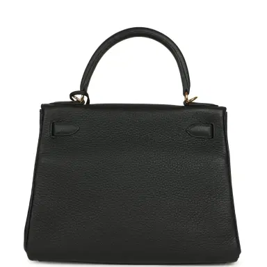 HERMÈS Hermes Kelly Retourne 28 Black Clemence Gold Hardware | Thumbnail 5 HERMÈS Hermes Kelly Retourne 28 Black Clemence Gold Hardware | Thumbnail 5