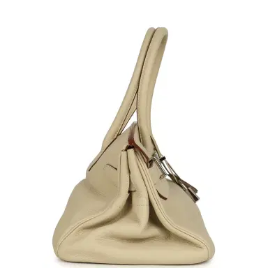 HERMÈS Vintage Hermes Shoulder Birkin 42 JPG Parchemin Clemence Palladium Hardware | Thumbnail 4 HERMÈS Vintage Hermes Shoulder Birkin 42 JPG Parchemin Clemence Palladium Hardware | Thumbnail 4