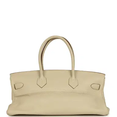 HERMÈS Vintage Hermes Shoulder Birkin 42 JPG Parchemin Clemence Palladium Hardware | Thumbnail 5 HERMÈS Vintage Hermes Shoulder Birkin 42 JPG Parchemin Clemence Palladium Hardware | Thumbnail 5