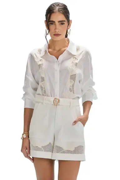 PatBo AQUAMIST LINEN EMBROIDERED SHIRT | Thumbnail 1 PatBo AQUAMIST LINEN EMBROIDERED SHIRT | Thumbnail 1