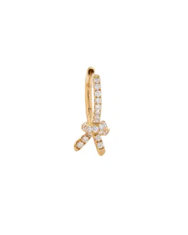 Jennifer Fisher Knot Huggie with Pavé White Diamonds | Thumbnail 1 Jennifer Fisher Knot Huggie with Pavé White Diamonds | Thumbnail 1
