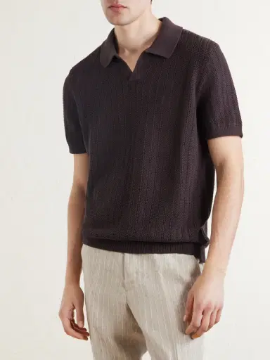 MR P. Open-Knit Organic Cotton Polo Shirt - Men | Thumbnail 3 MR P. Open-Knit Organic Cotton Polo Shirt - Men | Thumbnail 3