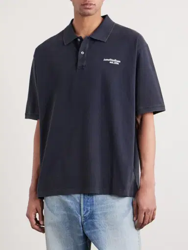 Acne Studios Egnes Logo-Embroidered Cotton Piqué Polo Shirt - Men | Thumbnail 3 Acne Studios Egnes Logo-Embroidered Cotton Piqué Polo Shirt - Men | Thumbnail 3