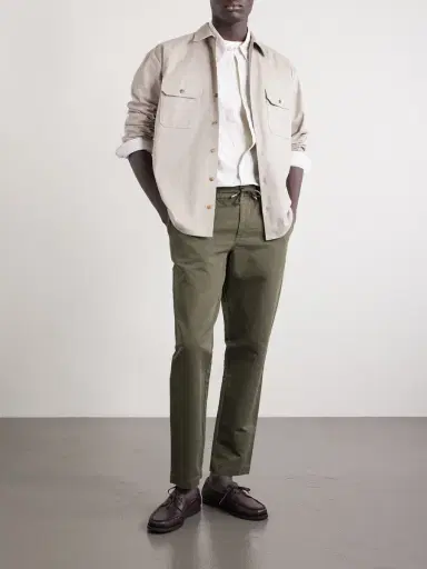 MR P. Straight-Leg Cotton and Linen-Blend Twill Drawstring Trousers - Men | Thumbnail 2 MR P. Straight-Leg Cotton and Linen-Blend Twill Drawstring Trousers - Men | Thumbnail 2