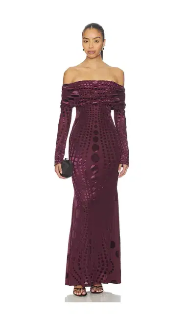 AFRM Thelma Burnout Velvet Dress | Thumbnail 1 AFRM Thelma Burnout Velvet Dress | Thumbnail 1