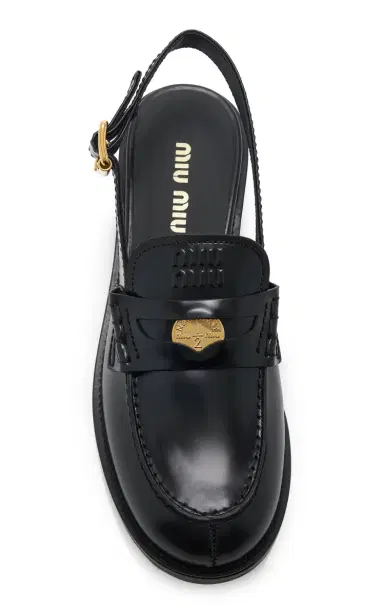 Miu Miu Leather Slingback Loafers | Thumbnail 3 Miu Miu Leather Slingback Loafers | Thumbnail 3