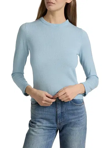 ALICE + OLIVIA Women's Porla Stretch Wool Collared Sweater - Carolina Blue | Thumbnail 6 ALICE + OLIVIA Women's Porla Stretch Wool Collared Sweater - Carolina Blue | Thumbnail 6