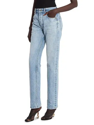 Saint Laurent Women's Straight Jeans in Denim - South Blue | Thumbnail 3 Saint Laurent Women's Straight Jeans in Denim - South Blue | Thumbnail 3