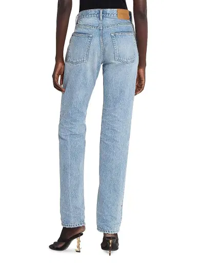 Saint Laurent Women's Straight Jeans in Denim - South Blue | Thumbnail 4 Saint Laurent Women's Straight Jeans in Denim - South Blue | Thumbnail 4