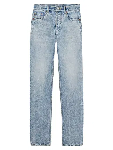 Saint Laurent Women's Straight Jeans in Denim - South Blue | Thumbnail 1 Saint Laurent Women's Straight Jeans in Denim - South Blue | Thumbnail 1
