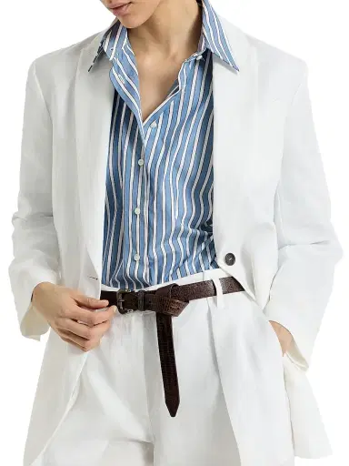 Brunello Cucinelli Women's Cotton Blazer with Monili - White | Thumbnail 4 Brunello Cucinelli Women's Cotton Blazer with Monili - White | Thumbnail 4
