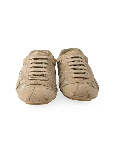 Prada Women's Montecarlo Re-Edition 2005 Suede and Mesh Sneakers - Beige Khaki | Thumbnail 2 Prada Women's Montecarlo Re-Edition 2005 Suede and Mesh Sneakers - Beige Khaki | Thumbnail 2