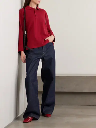FLORE FLORE Diana Organic Cotton-piqué Polo Shirt | Thumbnail 2 FLORE FLORE Diana Organic Cotton-piqué Polo Shirt | Thumbnail 2