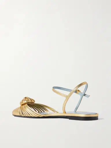 Valentino Garavani Royal Vlogo Embellished Metallic Leather Slingback Flats | Thumbnail 3 Valentino Garavani Royal Vlogo Embellished Metallic Leather Slingback Flats | Thumbnail 3