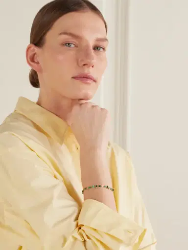 Suzanne Kalan 18-karat Gold Emerald And Diamond Bracelet | Thumbnail 2 Suzanne Kalan 18-karat Gold Emerald And Diamond Bracelet | Thumbnail 2