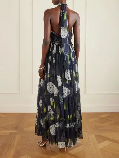 Oscar de la Renta Floral-print Gathered Silk-chiffon Halterneck Gown | Thumbnail 3 Oscar de la Renta Floral-print Gathered Silk-chiffon Halterneck Gown | Thumbnail 3