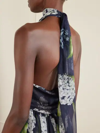 Oscar de la Renta Floral-print Gathered Silk-chiffon Halterneck Gown | Thumbnail 4 Oscar de la Renta Floral-print Gathered Silk-chiffon Halterneck Gown | Thumbnail 4
