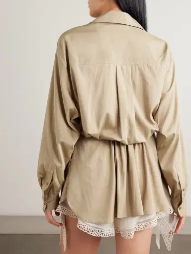Isabel Marant Keren Belted Gathered Modal-blend Wrap Blouse | Thumbnail 3 Isabel Marant Keren Belted Gathered Modal-blend Wrap Blouse | Thumbnail 3