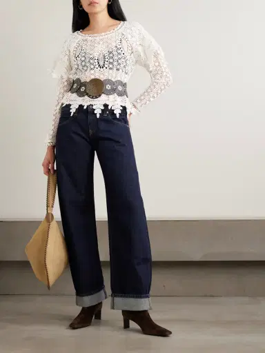 Isabel Marant Hyliana Layered Scalloped Cotton Lace Blouse | Thumbnail 2 Isabel Marant Hyliana Layered Scalloped Cotton Lace Blouse | Thumbnail 2