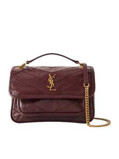 Saint Laurent Niki Mini Crinkled-leather Shoulder Bag | Thumbnail 1 Saint Laurent Niki Mini Crinkled-leather Shoulder Bag | Thumbnail 1