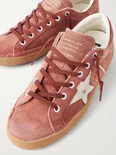 Golden Goose Super-star Distressed Leather-trimmed Suede Sneakers | Thumbnail 5 Golden Goose Super-star Distressed Leather-trimmed Suede Sneakers | Thumbnail 5