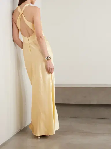 Rixo Losanna Satin Halterneck Maxi Dress | Thumbnail 3 Rixo Losanna Satin Halterneck Maxi Dress | Thumbnail 3